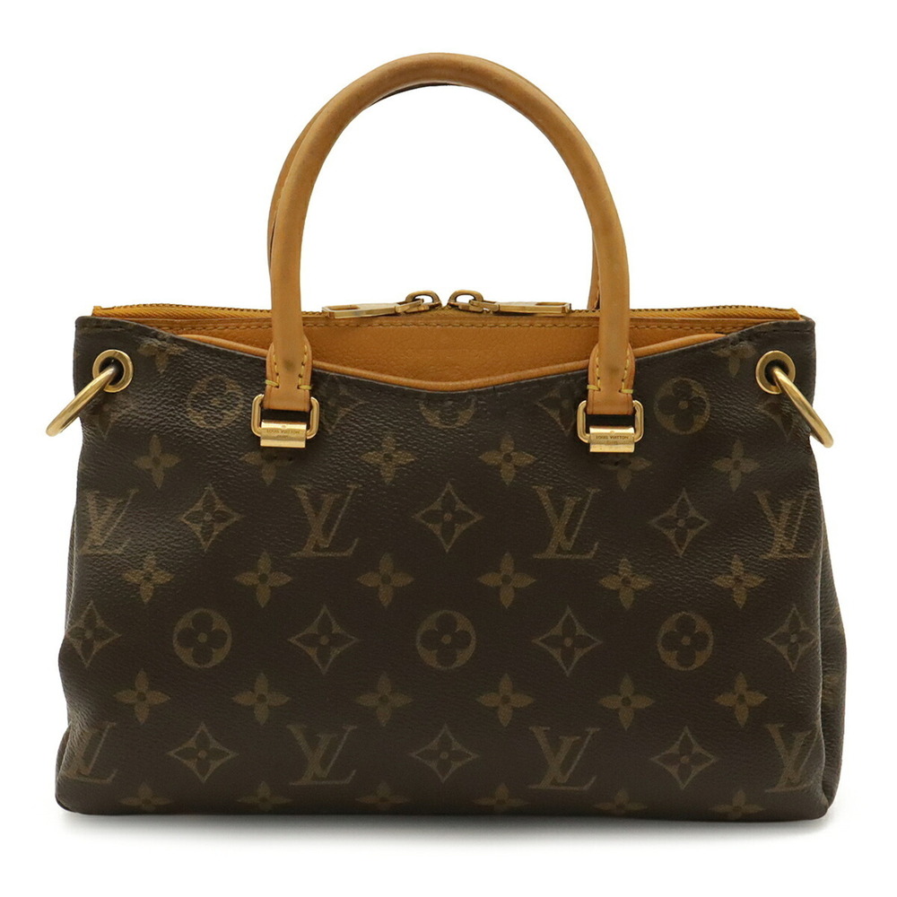 LOUIS VUITTON Louis Vuitton Monogram Pallas BB Handbag Leather Saffron Yellow...